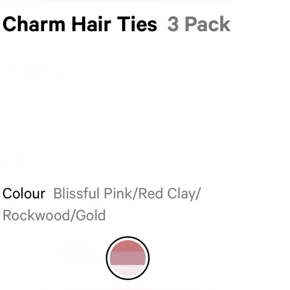 Lululemon Charm Hair Ties 3 Pack  Blissful Pink/Red Clay/Rockwood/Gold